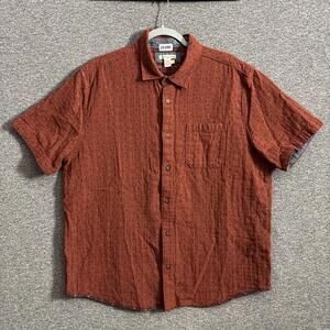 Carbon 2 Cobalt Men's Size Large Rust Cotton Short Sleeve Button Up Shirt